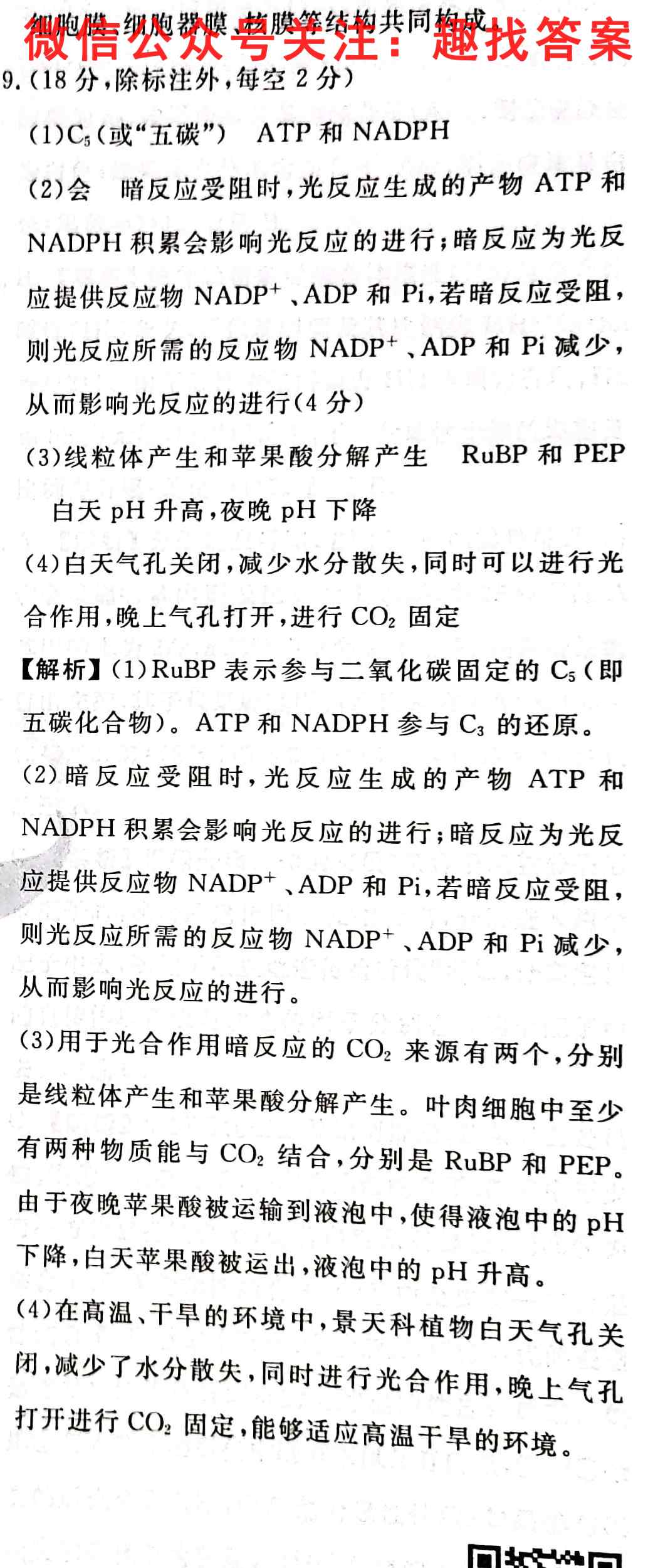 湖北省2022年秋"荆、荆、襄、宜四地 七校考试联盟"高二期中联考生物