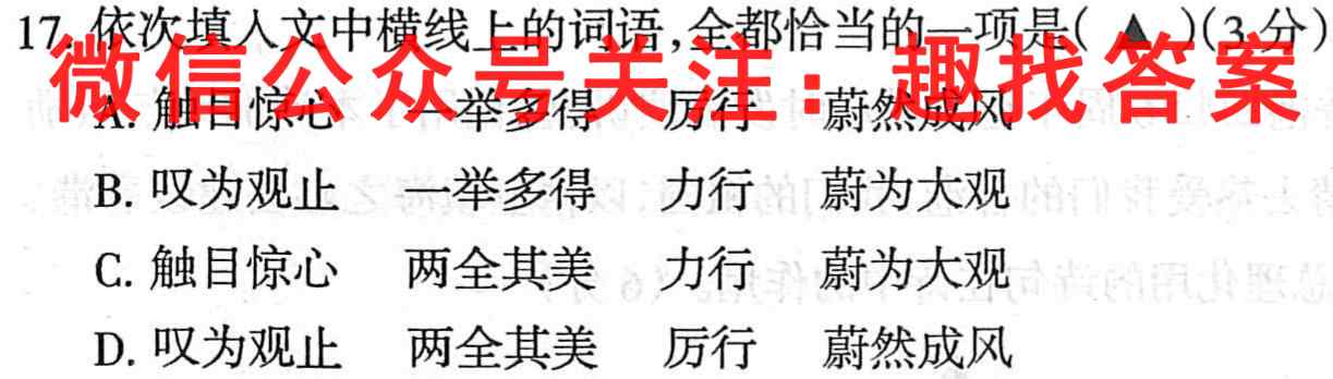 2023年普通高等学校招生统一考试 新S3·最新模拟卷(3三)3语文