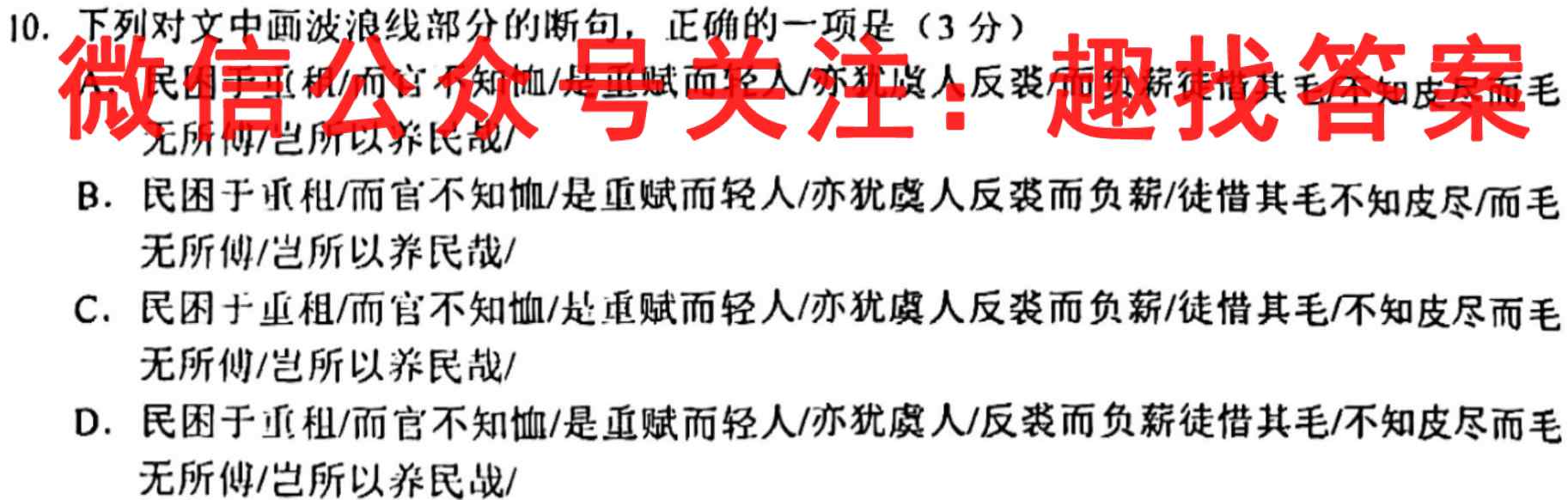 2023届高考信息检测卷(新高考)六6语文