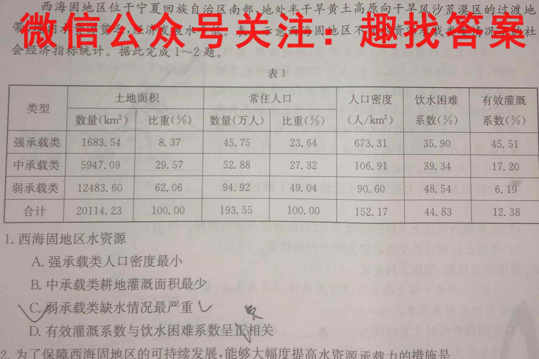 衡水名师卷2022-2023学年度高三分科检测提分卷 151靶向提升(新教材)(三)3地理