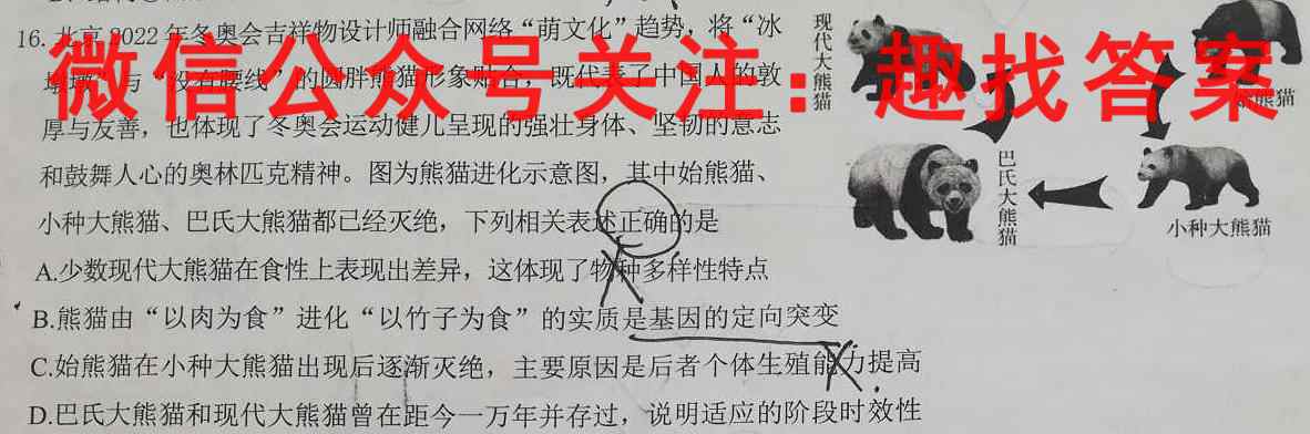 合肥九校2022~2023学年高三年级上学期阶段联考(233166D)生物