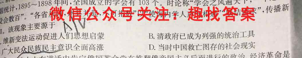 2022-2023学年湖北省高二考试11月联考(23-102B)历史