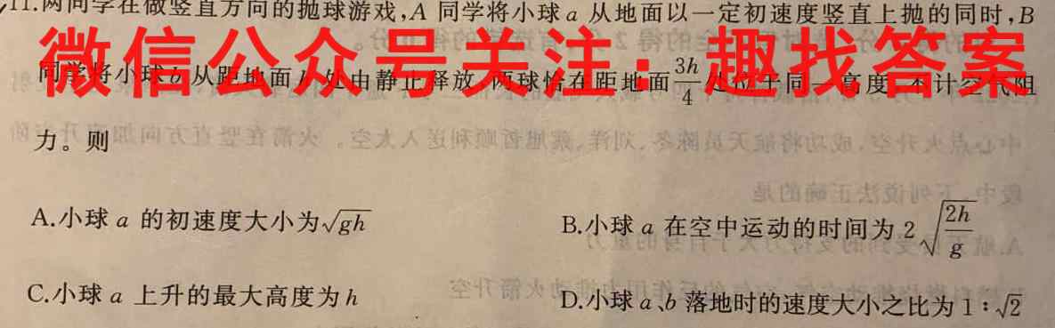 2023年普通高等学校招生统一考试模拟信息卷 新S3(1一)物理