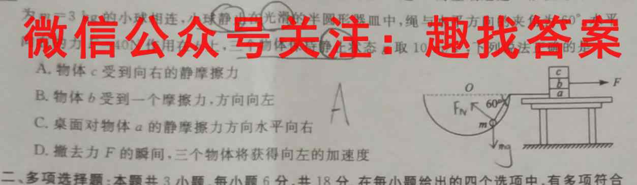 炎德英才大联考 2023年普通高等学校招生全国统一考试考前演练二2物理