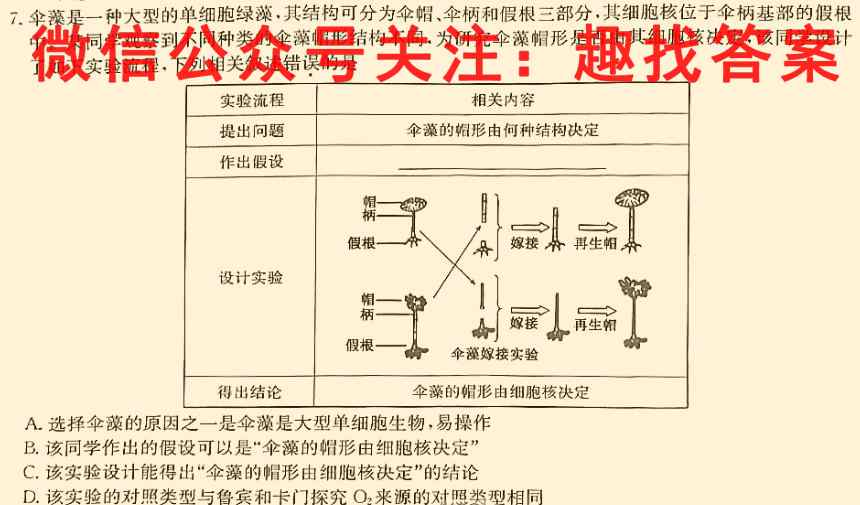 2023普通高等学校招生全国统一考试内参模拟测试卷(六)6生物