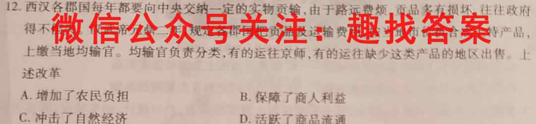 2023年衡水金卷先享题分科综合卷 新教材(1一)历史