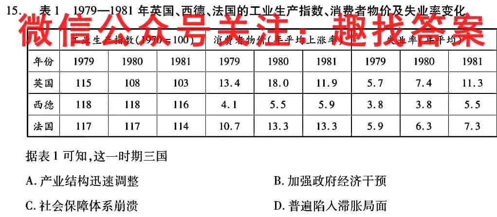 2023届先知月考卷(三)历史