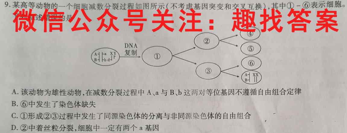 高考快递 2023年普通高等学校招生全国统一考试·信息卷7(七)生物