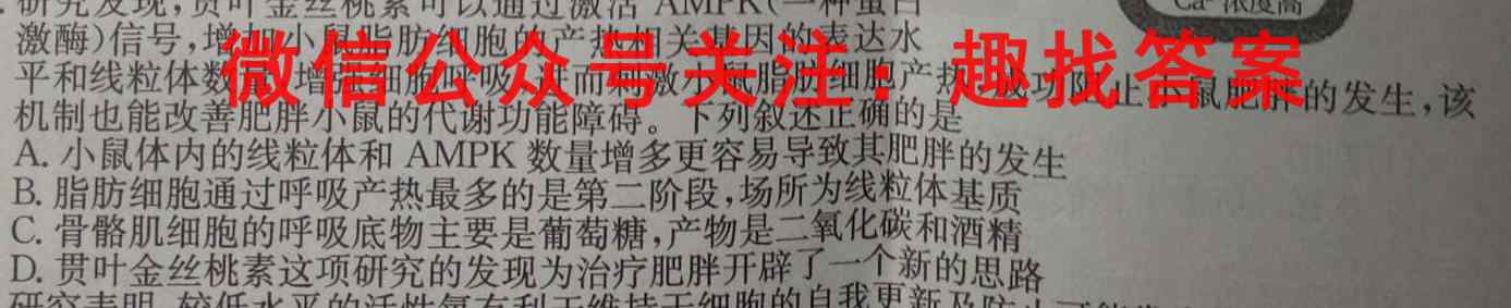 2023届高考信息检测卷(新高考)六6生物试卷答案