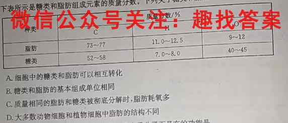 2023届国考1号5 第五套高中基础知识滚动训练生物