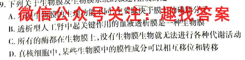 天一大联考2022-2023学年高二阶段性测试2(二)生物试卷答案