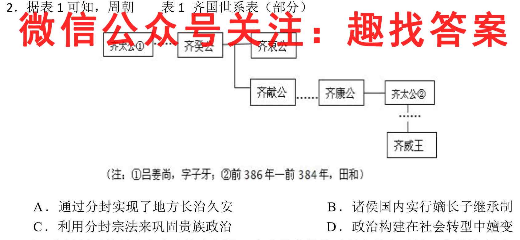 山东省济宁市2022-2023学年七年级第一学期期中质量检测历史
