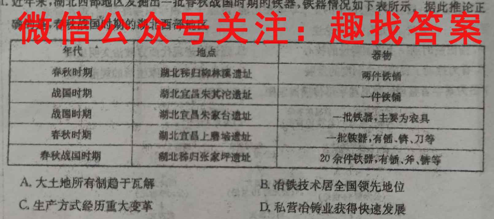 重庆市名校联盟2022-2023年度高一上学期第二次联合考试历史试卷