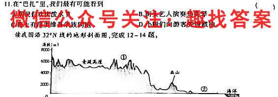 衡水金卷先享题分科综合卷2023 全国卷(二)地理