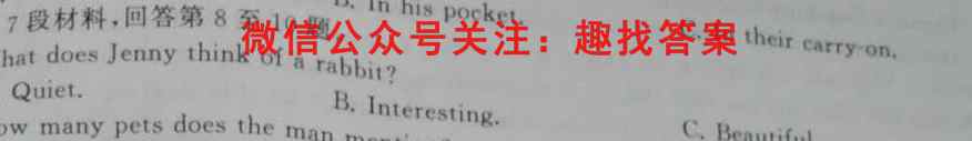 九师联盟2022-2023学年高三11月质量检测(新高考)英语