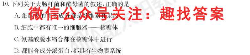 全国大联考2023届高三全国第四次联考 4LK生物