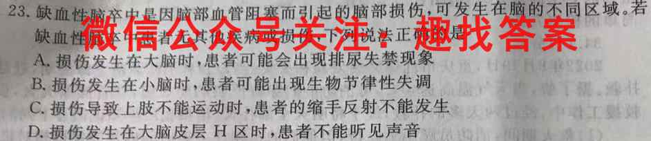 安徽鼎尖教育2022-2023高二11月联考生物
