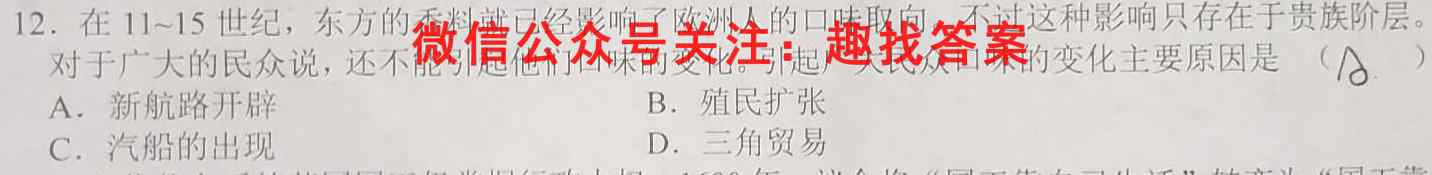 江西省2023届九年级第三次阶段适应性评估 R-PGZX A JX历史