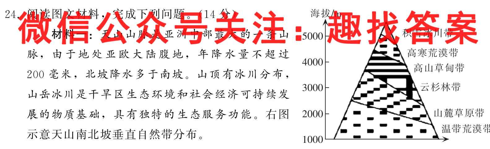 衡中同卷 2022-2023学年度上学期高三年级五调考试(全国卷)地理