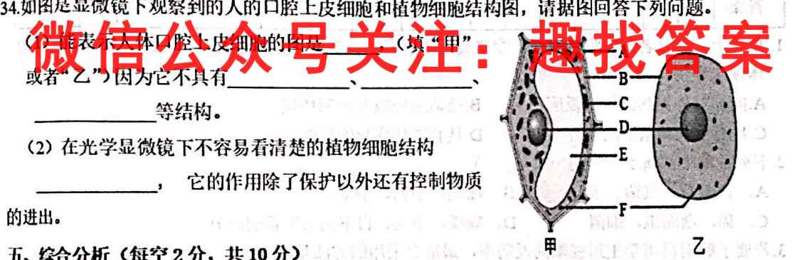 2023年普通高等学校招生全国统一考试金卷仿真密卷(七)7 23新教材·JJ·FZMJ生物