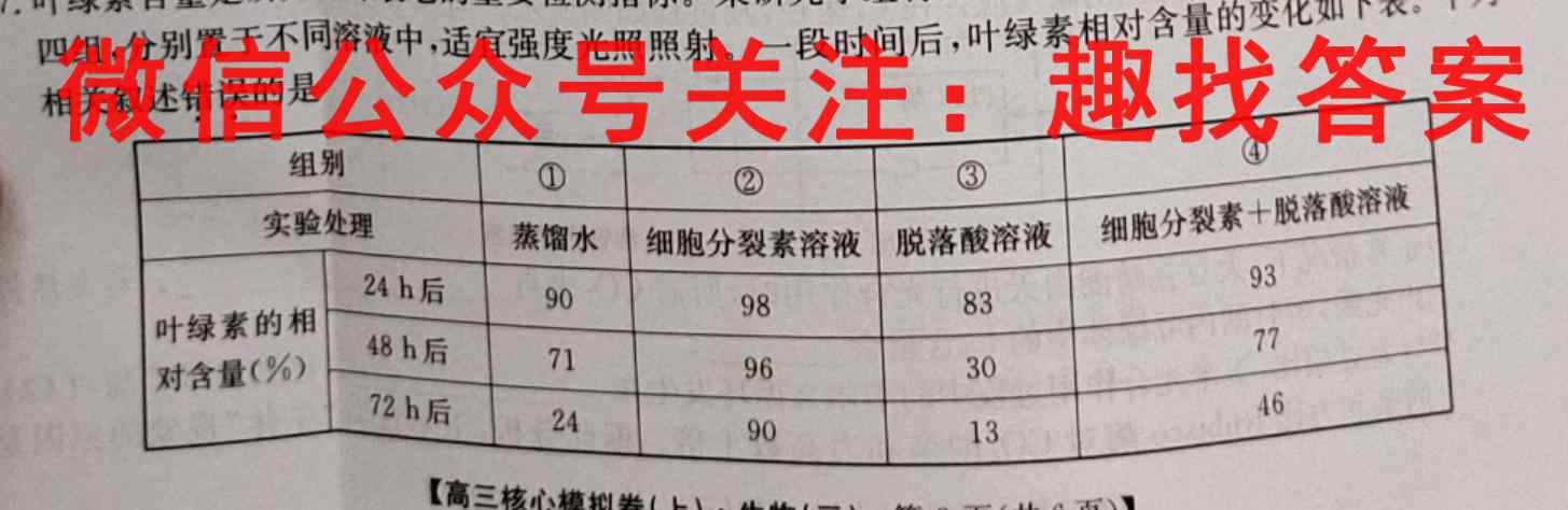 2022-2023学年贵州省2024届高二"三新"改革联盟校联考试卷(6六)生物试卷答案
