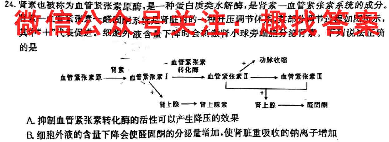 枣庄三中2022-2023学年度第一学期高三年级12月考试生物