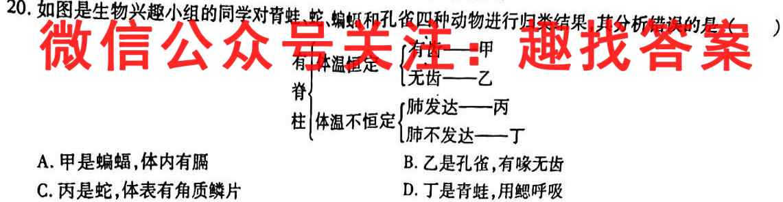 天一文化湖南高级中学2022-2023学年高二年级秋季期中考试生物