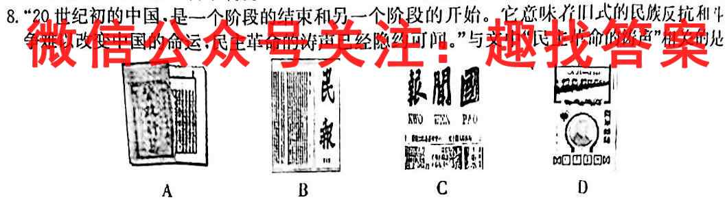 安徽省2023届八年级阶段诊断 R-PGZX F AH(3三)历史