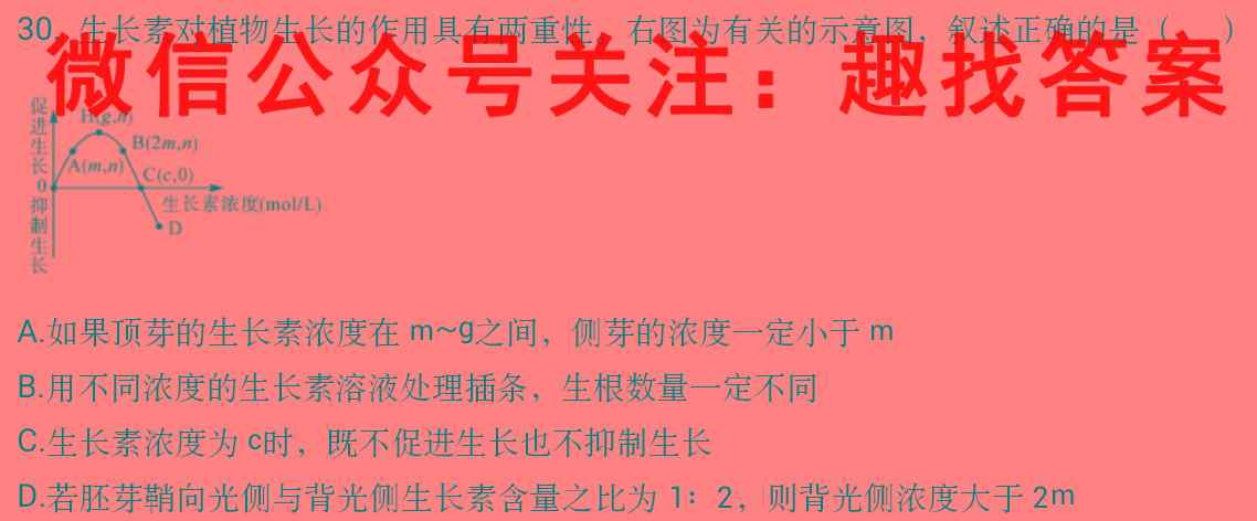 广东省2022-2023学年2024届高二级第一学期"四校"联合学业质量监测(3188B)生物试卷答案