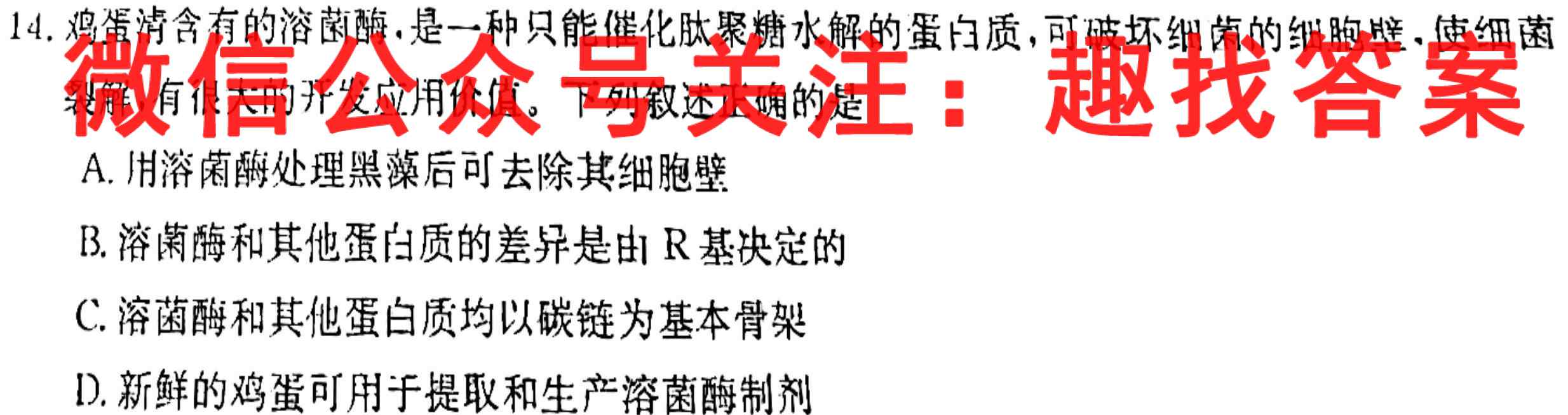 2023届衡水金卷先享题调研卷 山东专版 二生物试卷答案