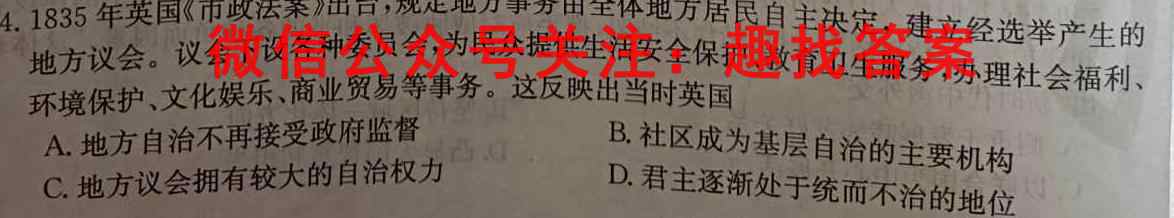 2022-2023学年陕西省九年级教学质量检测(23-CZ55c)历史试卷
