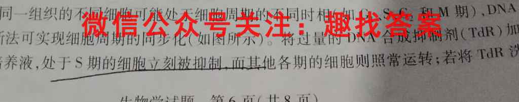 2022-2023学年重庆市渝东六校共同体高2025届(高一上)联合诊性测试生物
