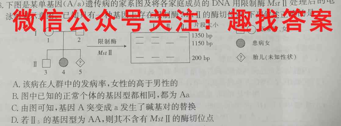 银川一中2023届高三年级第四次月考生物
