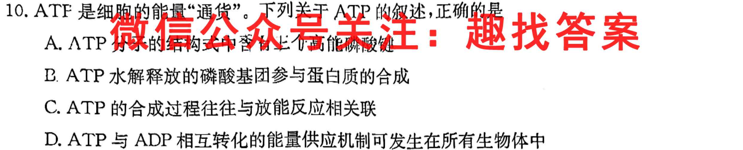 2023届天一大联考(新高考)高考全真模拟卷4(四)生物