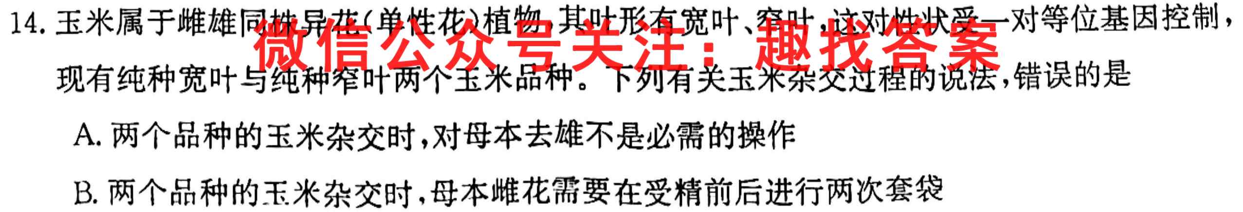2022-2023学年山东省高一模拟选课走班调考(23-160A)生物