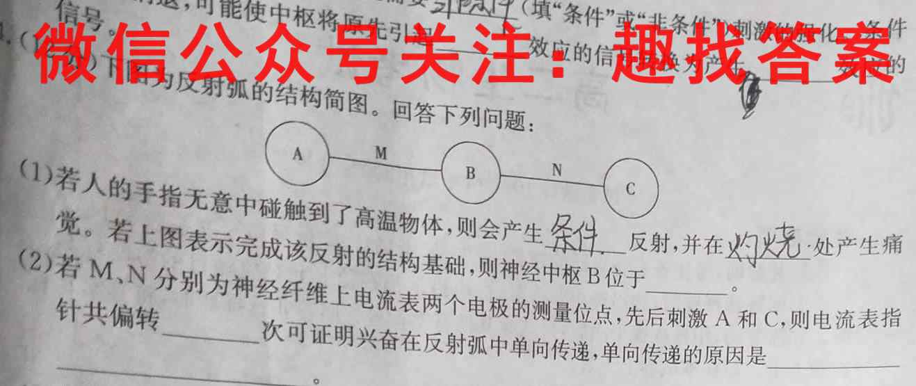 湖北省优质重点高中2023届高三联考(23-194C)生物