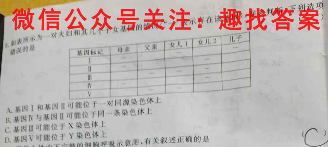 广西二校高一新教材12月模拟选科大联考生物