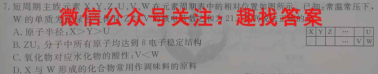 Z20名校联盟(浙江省名校新高考研究联盟)2023届高三第二次联考化学
