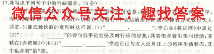 2022-2023学年全国百万联考高一考试12月联考(003A QG)语文