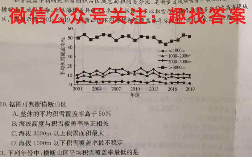全国名校大联考2022~2023学年高三第五次联考试卷地理