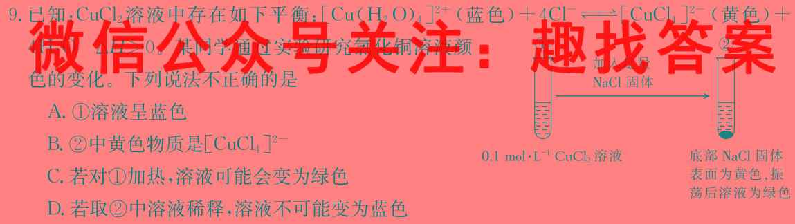 [阳光启学]2023届全国统一考试标准模拟信息卷(一)1化学
