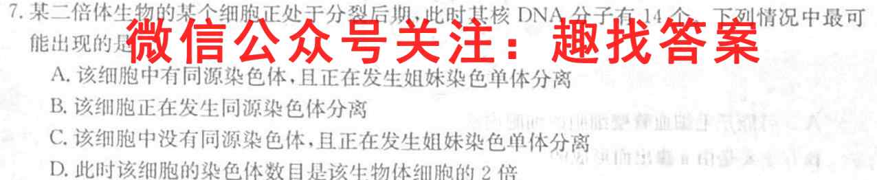 2023普通高等学校招生全国统一考试新高考仿真卷(六)6数学