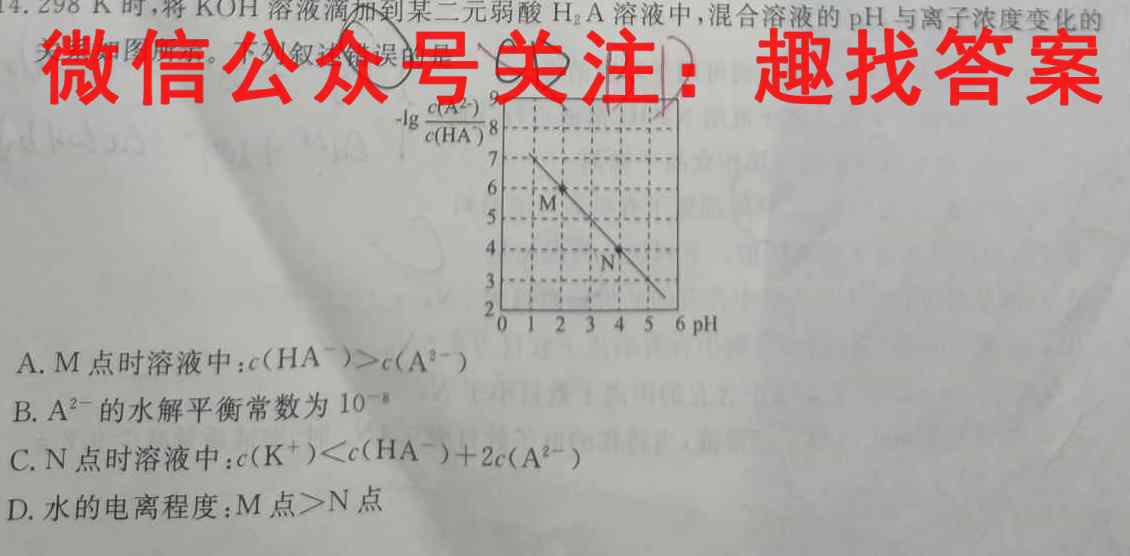 江苏省南通市2022-2023学年实验中学高二年级第二次学情检测化学