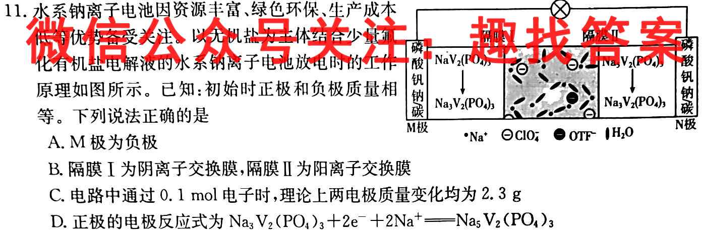 1号卷·2023届全国高考最新原创信息试卷(5五)化学