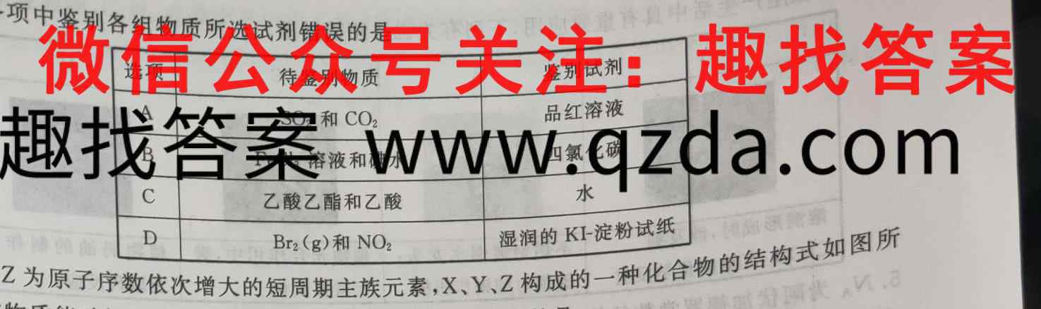 2023届天一大联考(新高考)高考全真模拟卷4(四)化学
