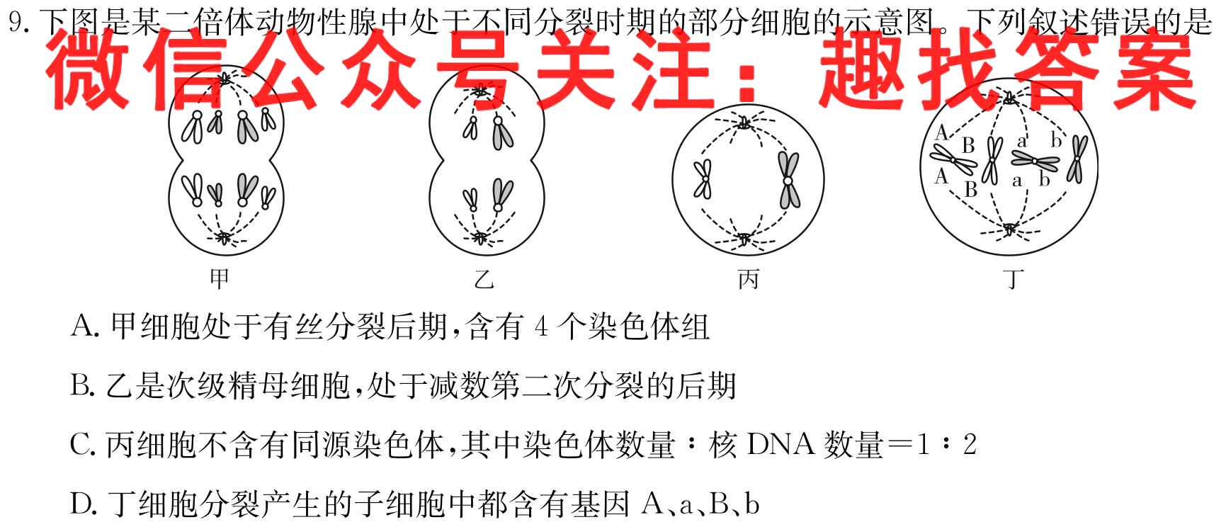 2023届神州智达高三题型专练与纠错活页练 新高考 一生物