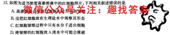 神州智达 2022-2023高三省级联测考试 质检卷Ⅰ(2二)生物试卷答案