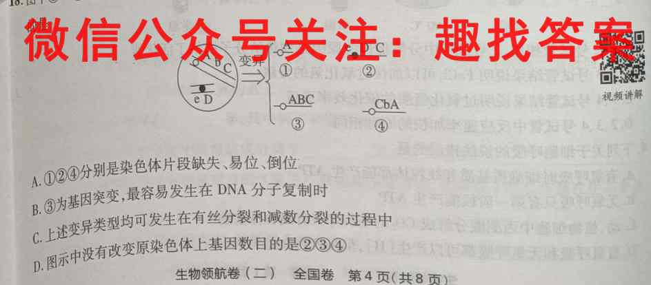 2023新高考单科综合卷(六)生物