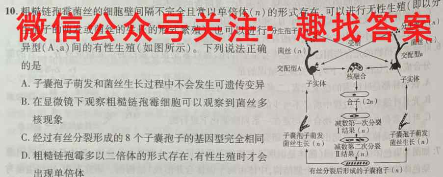 2022-2023学年河北省高一上学期12月联考(23-178A)生物