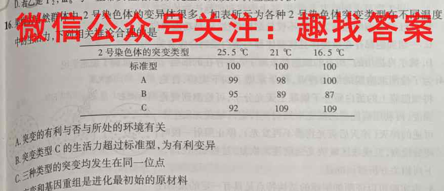 2023普通高等学校招生全国统一考试模拟卷英语(XN)(六)6生物